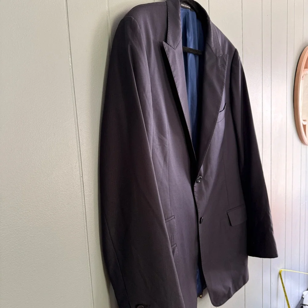 J. Hilburn Guabello Italian Wool Blazer Mens 44XL Navy Quiet Luxury Sport Coat